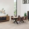 Meubar - Eetkamer Trentino E4 - 3-delige set - Eik/Zwart - Twee kleuren | Belga Meubelen Sale