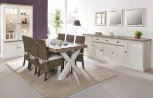 Meubar - Eetkamer York X - 3-delige set - Lariks Eik/Kristal Eik | Belga Meubelen Clearance