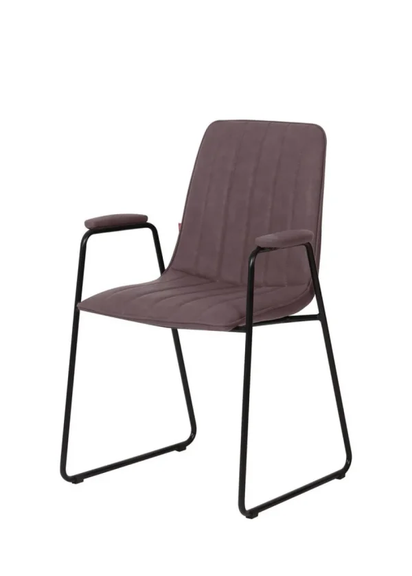 Meubar - Eetkamerstoel Amo - STSAMO-K028-PRU05 (min per2) - Kunstleder - Taupe - 57x88x55cm | Belga Meubelen Discount