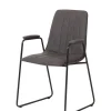 Meubar - Eetkamerstoel Amo - STSAMO-K028-PRU08 (min per2) - Kunstleder - Antraciet - 57x88x55cm | Belga Meubelen Fashion