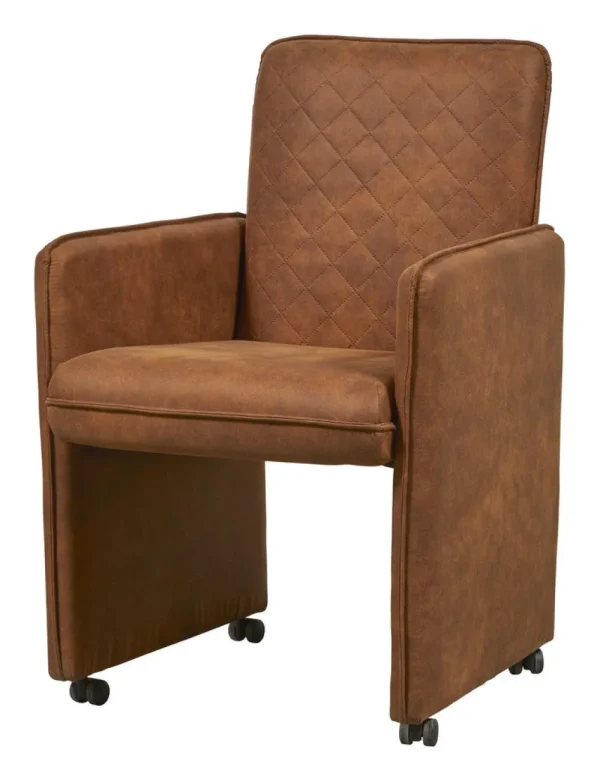 Meubar - Eetkamerstoel Billy - STBILLYF24 - Kunstleder - Cognac - 50x86x45cm | Belga Meubelen Fashion
