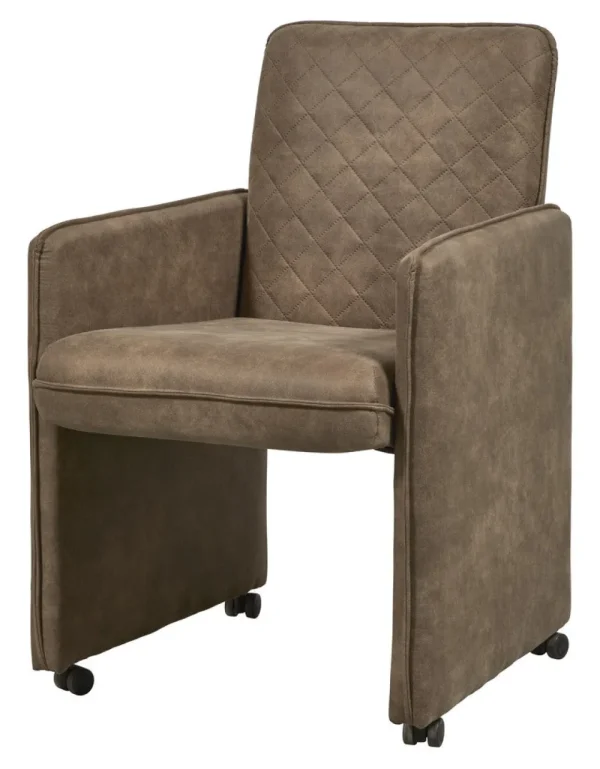 Meubar - Eetkamerstoel Billy - STBILLYF23 - Kunstleder - Licht bruin - 50x86x45cm | Belga Meubelen Outlet
