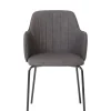 Meubar - Eetkamerstoel Flo - STFLO-K028-PU08 (min per2) - Kunstleder - Antraciet - 54x85x60cm | Belga Meubelen Outlet