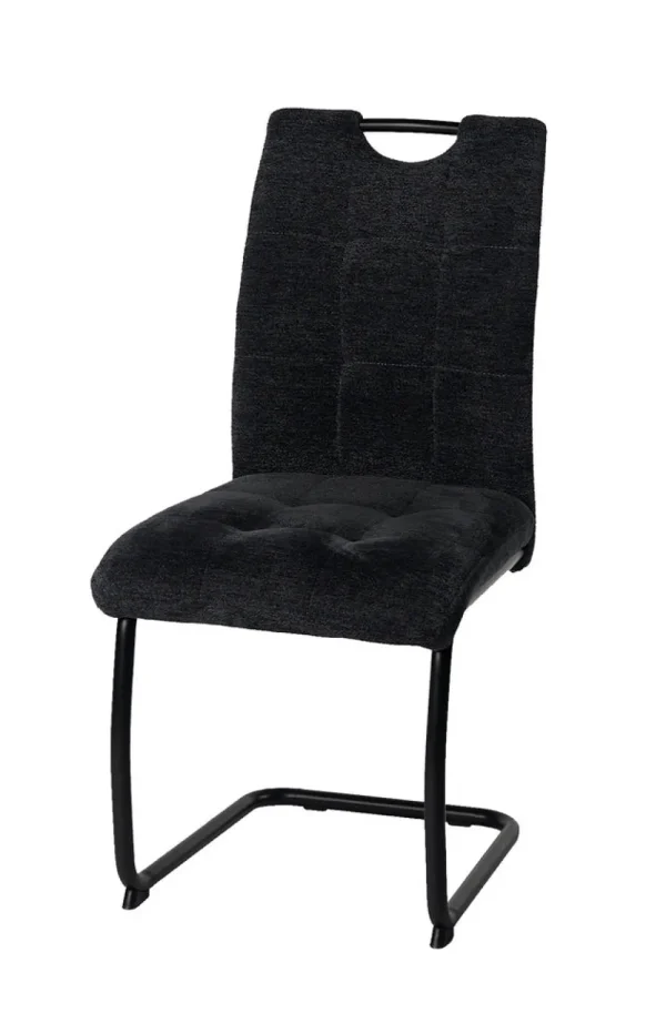 Meubar - Eetkamerstoel Kwadro - STKWADRO-K028-R016 (min per2) - Boucle - Stof - Antraciet - 45x96x59cm | Belga Meubelen Clearance
