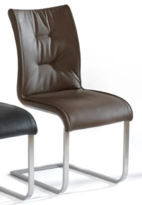 Meubar - Eetkamerstoel Piatto - STPIATTO-K093-LE09 (min per2) - Kunstleder - Bruin - 46x99x59cm | Belga Meubelen Best