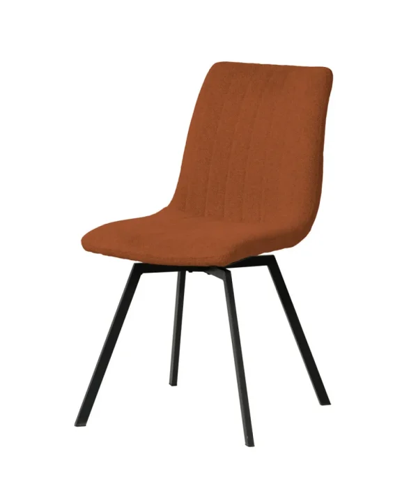 Meubar - Eetkamerstoel Puro - STPURO-K028-R044 (min per2) - Boucle - Stof - Roestbruin - 46x85x62cm | Belga Meubelen New