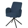 Meubar - Eetkamerstoel Tosca 2 - STTOSCA2-K028-R086 (min per2) - Boucle - Stof - Blauw - 58x87x62cm | Belga Meubelen Clearance
