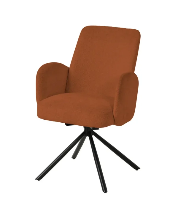 Meubar - Eetkamerstoel Tosca 2 - STTOSCA2-K028-R044 (min per2) - Boucle - Stof - Roestbruin - 58x87x62cm | Belga Meubelen Hot