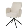 Meubar - Eetkamerstoel Tosca 2 - STTOSCA2-K028-R022 (min per2) - Boucle - Stof - Wit - 58x87x62cm | Belga Meubelen Clearance