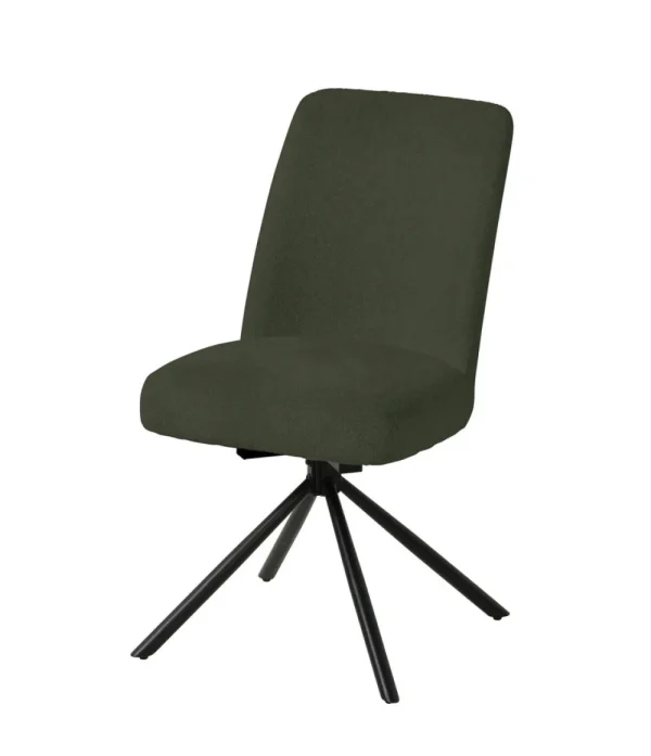 Meubar - Eetkamerstoel Tosca 1 - STTOSCA1-K028-R078 (min per2) - Boucle - Stof - Groen - 48x86x62cm | Belga Meubelen Outlet