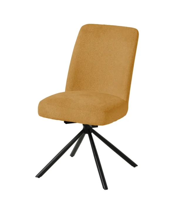 Meubar - Eetkamerstoel Tosca 1 - STTOSCA1-K028-R066 (min per2) - Boucle - Stof - Geel-Oranje - 48x86x62cm | Belga Meubelen Discount