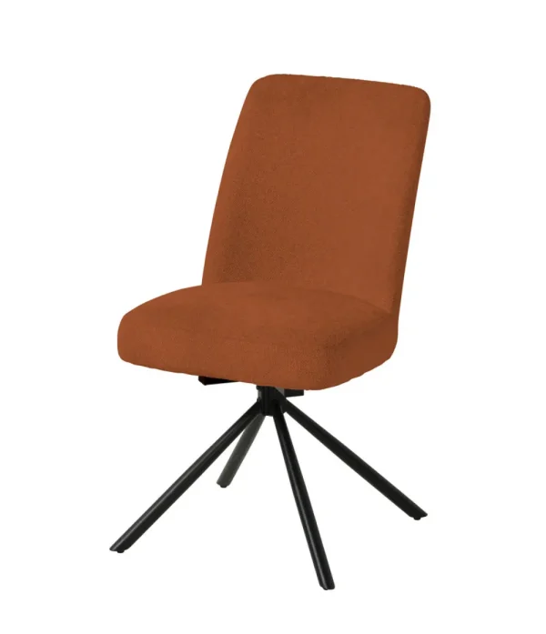 Meubar - Eetkamerstoel Tosca 1 - STTOSCA1-K028-R044 (min per2) - Boucle - Stof - Roestbruin - 48x86x62cm | Belga Meubelen Discount