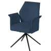 Meubar - Eetkamerstoel Trieste - STTRIESTE-K028-R086 (min per2) - Boucle - Stof - Blauw - 64x92x62cm | Belga Meubelen Discount