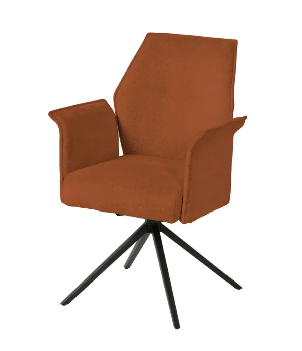 Meubar - Eetkamerstoel Trieste - STTRIESTE-K028-R044 (min per2) - Boucle - Stof - Roestbruin - 64x92x62cm | Belga Meubelen Hot