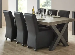 Meubar - Eettafel Mali of Papillon - T19X80-K555-K535 - Millenium Eik Donker Bruin - 184x78x100cm | Belga Meubelen Outlet