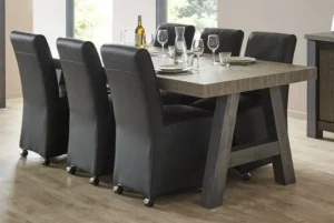 Meubar - Eettafel Mali of Papillon - T17K80-K555-K535 - Millenium Eik Donker Bruin - 164x78x100cm | Belga Meubelen Fashion