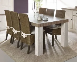 Meubar - Eettafel York - T17LL80-K465-K550 - Lariks/Kristal eik licht bruin - 164x76x100cm | Belga Meubelen New