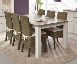 Meubar - Eettafel York - T19TL38-K465-K550 - Lariks/Kristal eik licht bruin - 184x76x100cm | Belga Meubelen Fashion