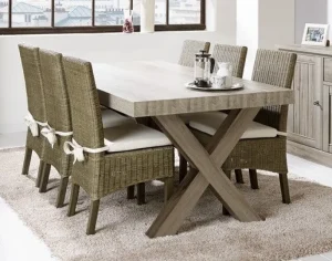 Meubar - Eettafel York - T17X80-K550-K550 - Kristal eik licht bruin - 164x76x100cm | Belga Meubelen Online