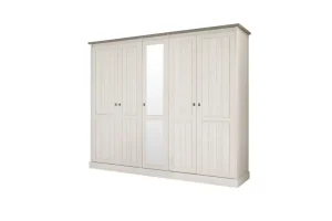 Meubar - Kleerkast York - K5S1 - K467 - Lariks/Kristal eik licht bruin - 259x213x61cm | Belga Meubelen Online