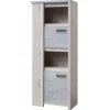 Meubar - Kolomkast Courtrai - KB6L - K540B - Millenium eik licht grijs - 730x182x40cm | Belga Meubelen Fashion