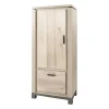 Meubar - Kolomkast Jan - KB6L - K497 - Oude eik/imitatie staal - 810x190x50cm | Belga Meubelen Best
