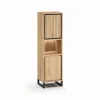 Meubar - Kolomkast Kano - KBL6 - K545BL - Millenium oak nature/Elegant black - 561x202x49cm | Belga Meubelen Online