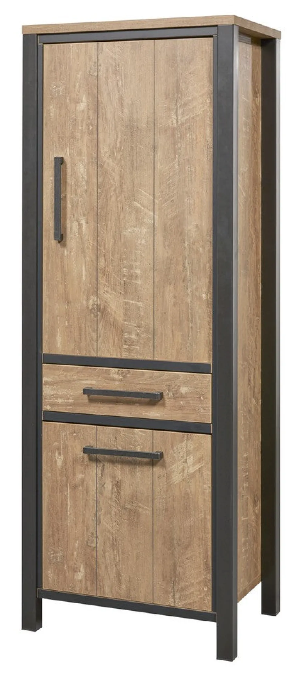 meubar__kolomkast__lovina_0-1.webp Meubar - Kolomkast Lovina - KB6R - K661 - Oranje Teakhout/Zwart - 70x189x50cm | Belga Meubelen Hot