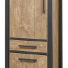 Meubar - Kolomkast Lovina - KB6L - K661 - Oranje Teakhout/Zwart - 70x189x50cm | Belga Meubelen New