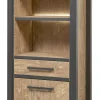 Meubar - Kolomkast Lovina - KB7L - K661 - Oranje Teakhout/Zwart - 70x189x50cm | Belga Meubelen Outlet