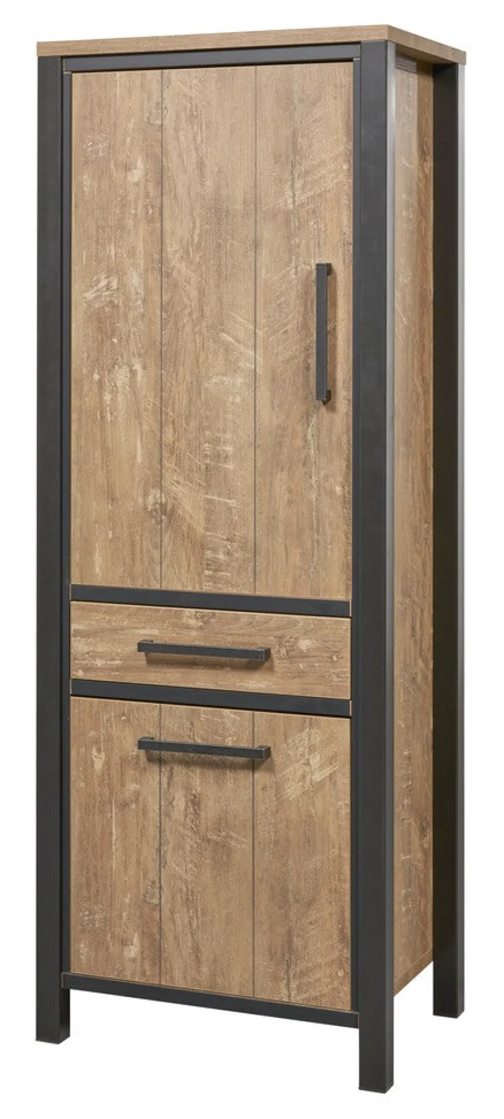 meubar__kolomkast__lovina_0.webp Meubar - Kolomkast Lovina - KB6L - K661 - Oranje Teakhout/Zwart - 70x189x50cm | Belga Meubelen New