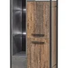 Meubar - Kolomkast Samir - KB6R - K646 - Donker scheepshout/Grijs - 84x185x50cm | Belga Meubelen Outlet