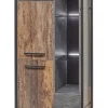 Meubar - Kolomkast Samir - KB6L - K646 - Donker scheepshout/Grijs - 84x185x50cm | Belga Meubelen Sale