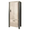 Meubar - Kolomkast Tomba - KB6R - K497 - Oude Eik/Imitatie staal - 810x187x50cm | Belga Meubelen Outlet