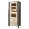 Meubar - Kolomkast Tomba - KV6L - K497 - Oude Eik/Imitatie staal - 810x187x50cm | Belga Meubelen Discount