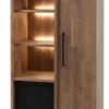 Meubar - Kolomkast Trentino - KV6L - K671 - Old Teak/Matt black - 875x167x50cm | Belga Meubelen Discount