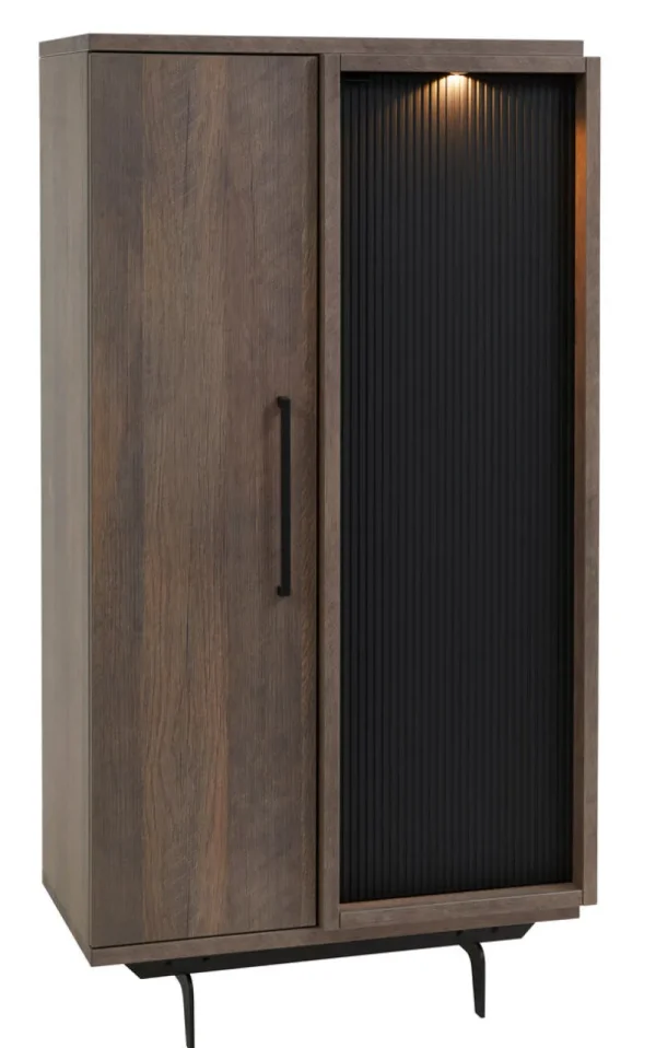 Meubar - Kolomkast Trentino - KB6L - K677 - Golden oak/Matt black - 875x167x50cm | Belga Meubelen Hot