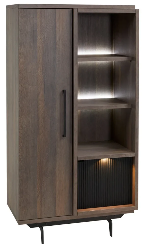 Meubar - Kolomkast Trentino - KV6L - K677 - Golden oak/Matt black - 875x167x50cm | Belga Meubelen Best