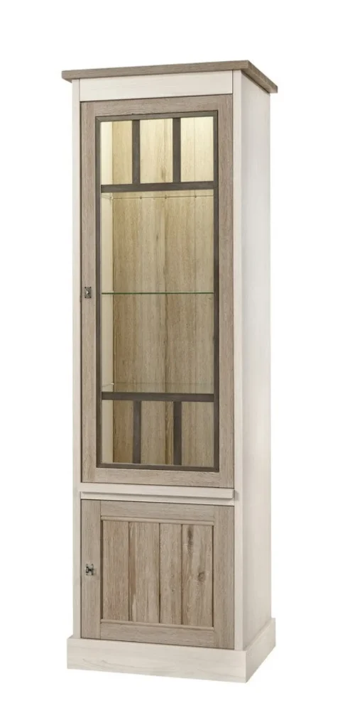 Meubar - Kolomkast York - KVR1 - K499 - Lariks/Kristal eik licht bruin - 670x212x50cm | Belga Meubelen Sale