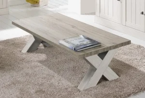 Meubar - Salontafel York - T13XL38-K465-K550 - Lariks/Kristal eik licht bruin - 135x43x68cm | Belga Meubelen Best