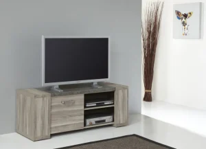 Meubar - TV- Meubel Stone - TV1 - K437 - Spint eik grijs/Marmer - 140x55x50cm | Belga Meubelen Clearance