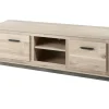 Meubar - TV-meubel Jan - TV7 - K497 - Oude eik/imitatie staal - 167x62x50cm | Belga Meubelen Best
