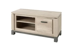 Meubar - TV-meubel Jan - TV6 - K497 - Oude eik/imitatie staal - 130x62x50cm | Belga Meubelen Best