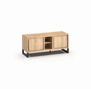 Meubar - TV-meubel Kano - LB9 - K545BL - Millenium oak nature/Elegant black - 138x59x49cm | Belga Meubelen Outlet