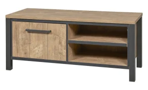 Meubar - TV-Meubel Lovina - TV6 - K661 - Oranje Teakhout/Zwart - 126x53x50cm | Belga Meubelen Hot