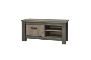 Meubar - TV-Meubel Mali - TV6 - K538 - Millenium Eik Donker Bruin/Imitatie staal - 129x59x50cm | Belga Meubelen New