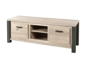 Meubar - TV-meubel Tomba - TV7 - K497 - Oude Eik/Imitatie staal - 167x61x50cm | Belga Meubelen Best
