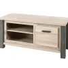 Meubar - TV-meubel Tomba - TV6 - K497 - Oude Eik/Imitatie staal - 130x61x50cm | Belga Meubelen Fashion