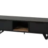 Meubar - TV-meubel Veneto - LB7 - K717 - Elegant black/Old teak - 208x48x50cm | Belga Meubelen Clearance