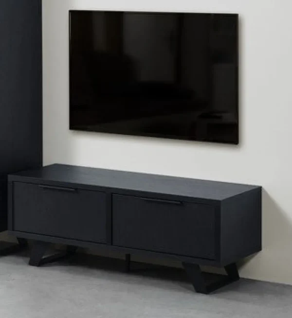 Meubar - TV-meubel Veneto - LB9 - K717 - Elegant black/Old teak - 118x48x50cm | Belga Meubelen Discount